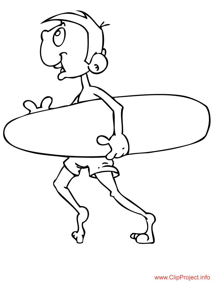 Plansa de colorat cu Surfing 3 23